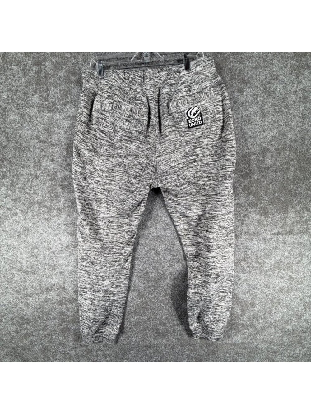 Ecko Unltd. Sweatpants Mens L Heather Gray Fleece Sports Activewear Tapered Leg - Picture 2 of 15